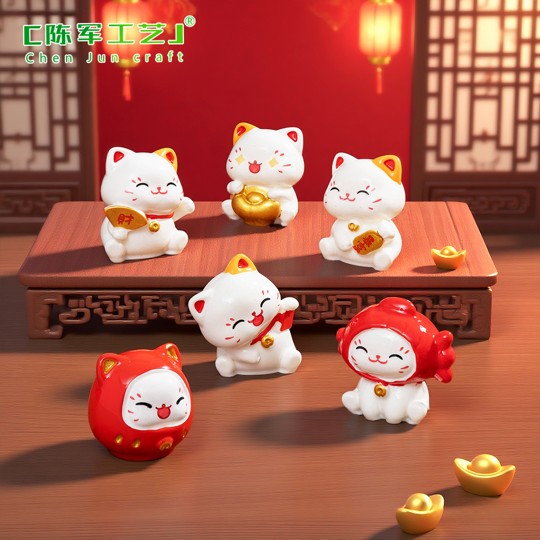 Car Accessories Oman - 6pcs New Chinese Cartoon Maneki Neko