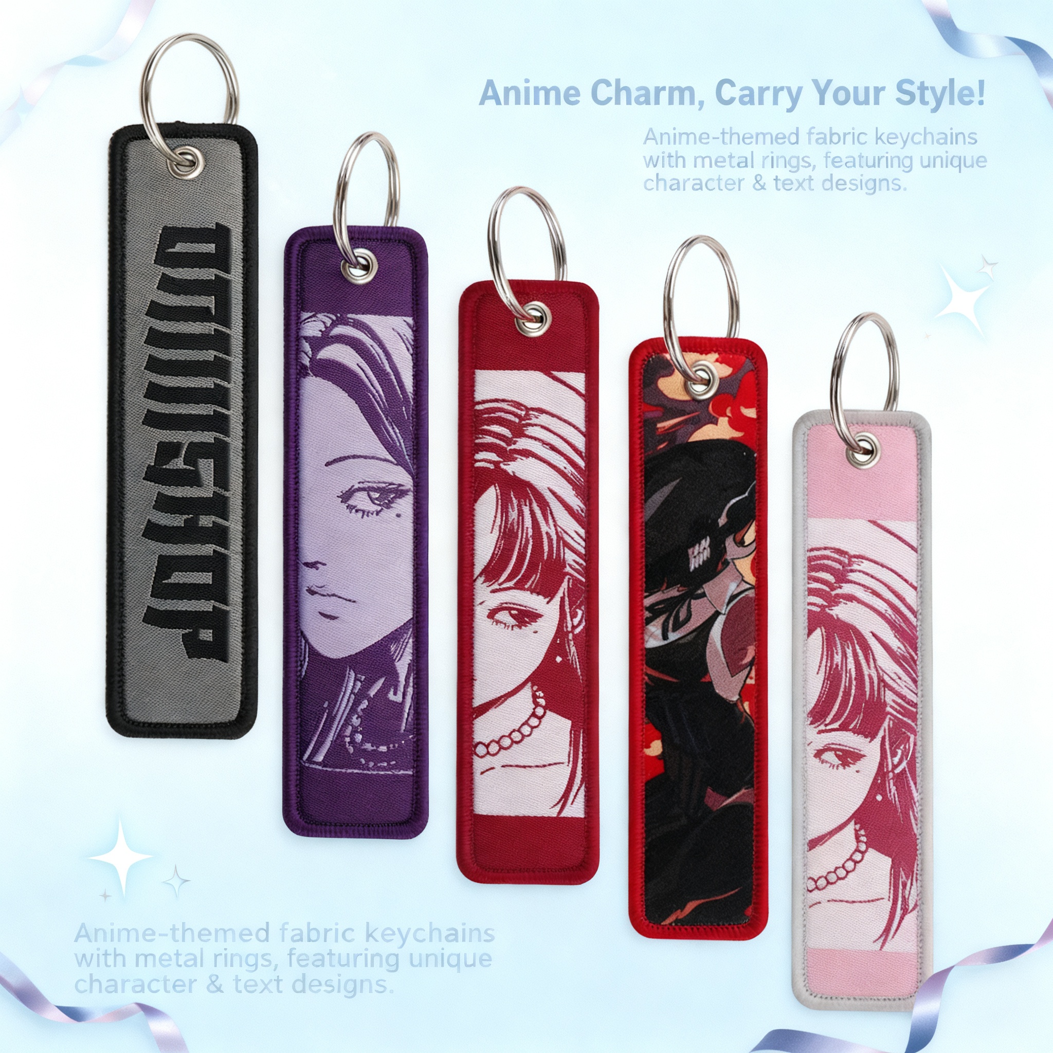 Car Accessories In Japan - Anime Girls Embroidery Key Fobs Cool
