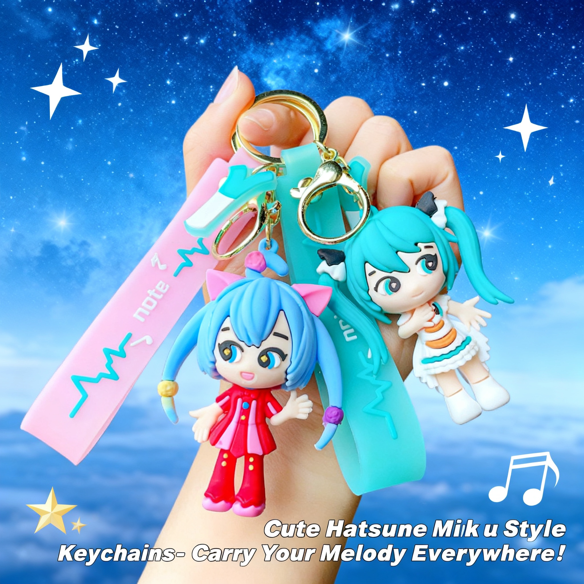 Car Accessories Cute - Anime Hatsune Miku Keychain Cute Cartoon