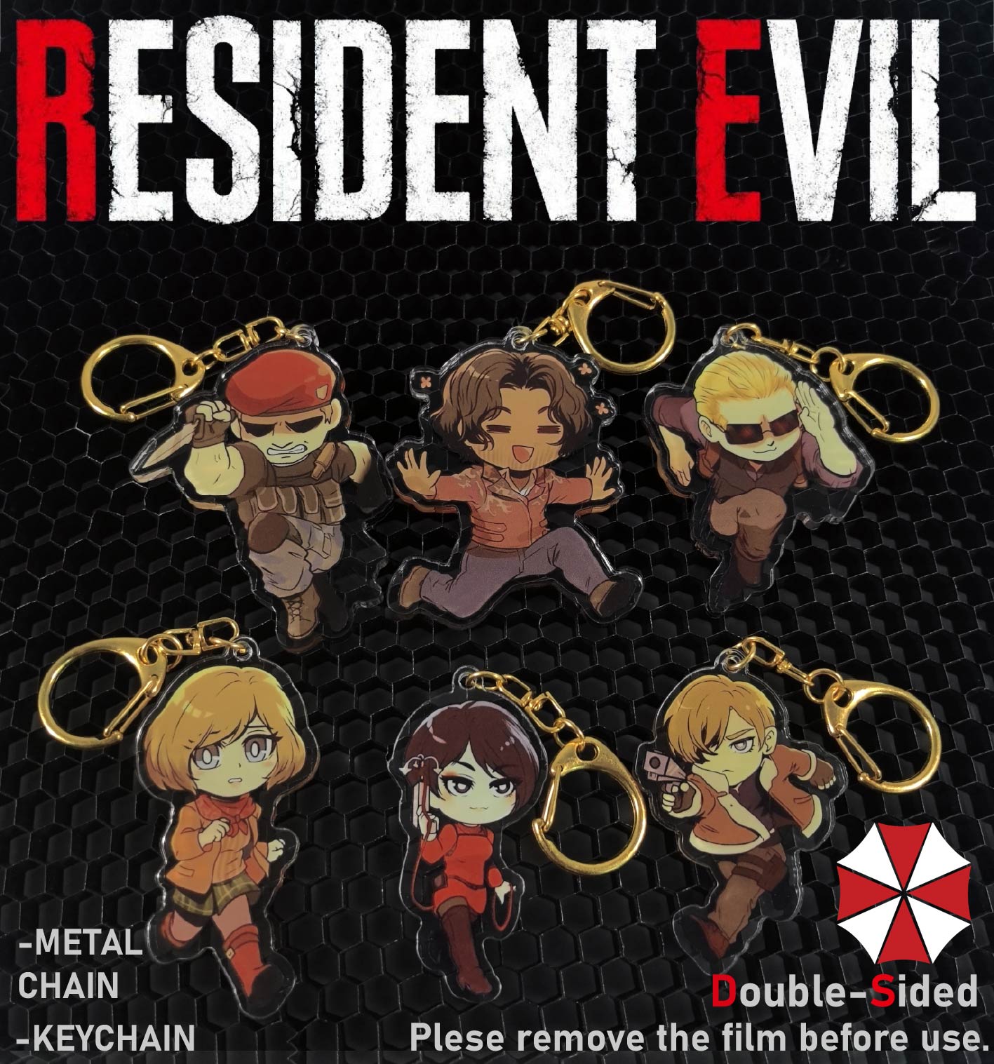 Car Accessories Hanging - Resident Evil Keychain，Leon，Ada，Wesker，Acrylic Keychain ，Keychain ，Car