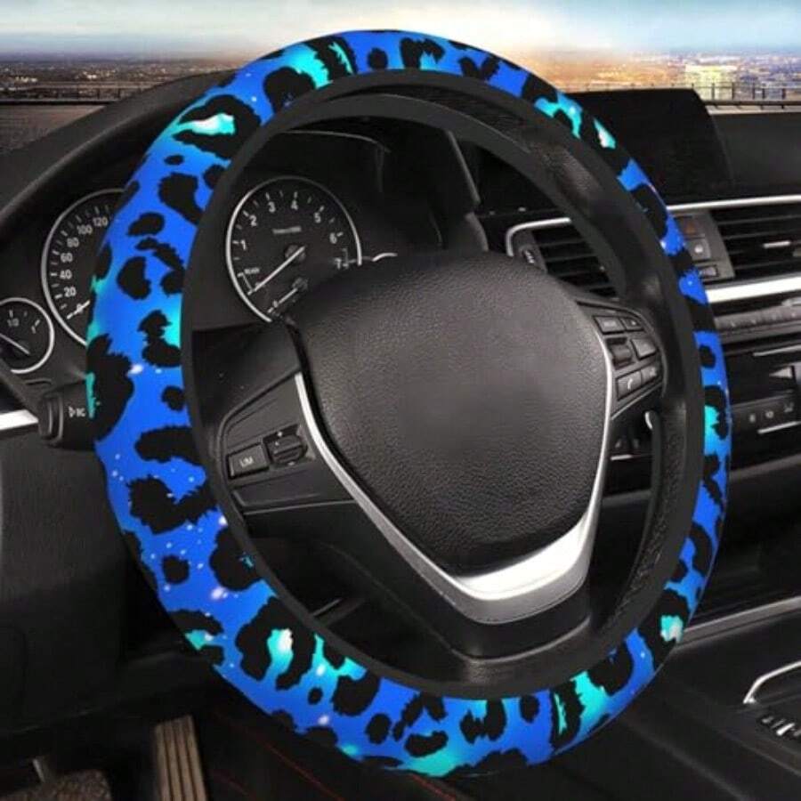 Blue Leopard Print Steering Wh – Steering Wheel Cover recenzja i cena