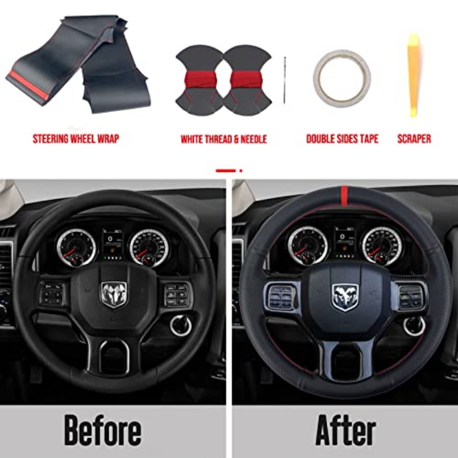 Black Side Perforated Leather  – Steering Wheel Cover recenzja i cena