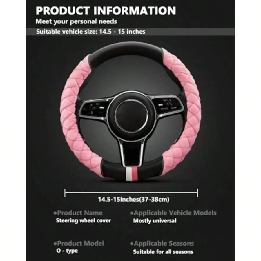 Plush Diamond-Patterned Steeri – Steering Wheel Cover recenzja i cena