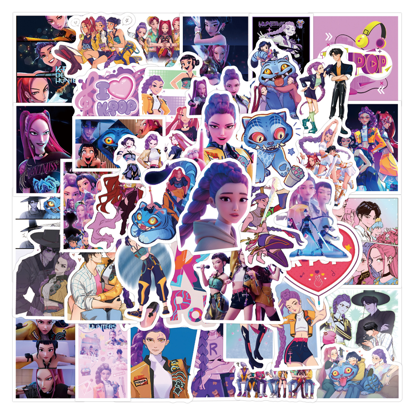 55/110pcs K-Pop Anime cartoon  – Car Accessories Cute recenzja i cena