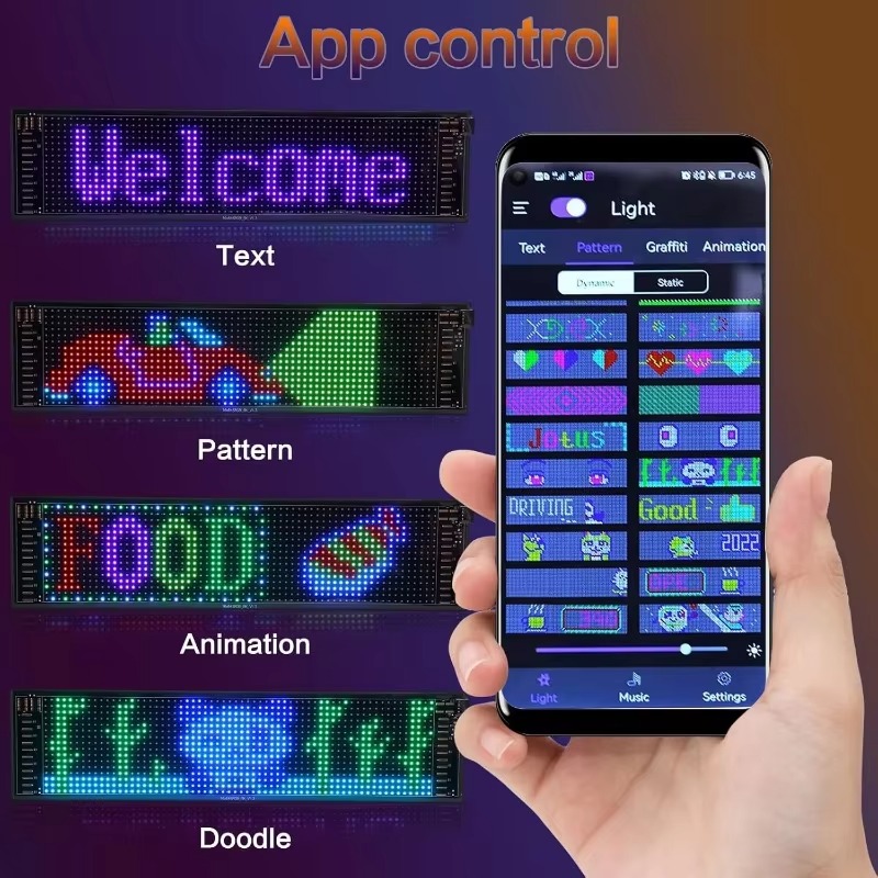 2pcs LED Matrix Panel Sign USB – Car Accessories App recenzja i cena